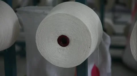 Spinning  machine collect cotton threads Stock Footage 11887501