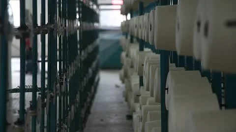 Spinning  machine collect cotton threads Stock Footage 11887503