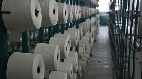 Spinning  machine collect cotton threads Stock Footage 11887511