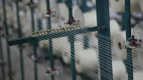 Spinning  machine collect cotton threads Stock Footage 11887518