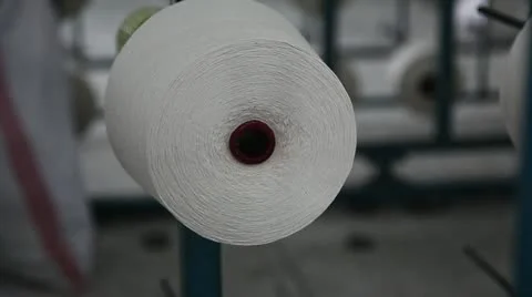 Spinning  machine collect cotton threads Stock Footage 11887521
