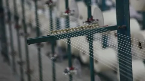 Spinning  machine collect cotton threads Stock Footage 11887529