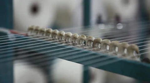Spinning  machine collect cotton threads Stock Footage 11887573