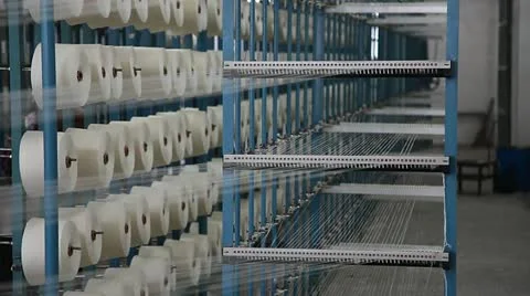 Spinning  machine collect cotton threads Stock Footage 11887860