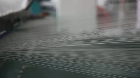 Spinning  machine collect cotton threads Stock Footage 11887862