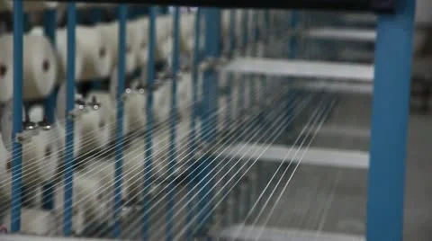 Spinning  machine collect cotton threads Stock Footage 11887983