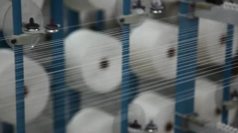 Spinning  machine collect cotton threads Stock Footage 11887995