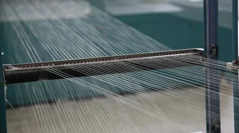 Spinning  machine collect cotton threads Stock Footage 11888014