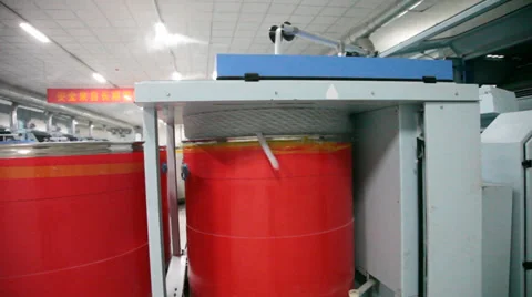 Spinning  machine collect cotton threads Stock Footage 32400859