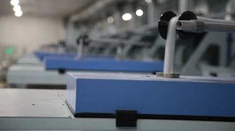 Spinning  machine collect cotton threads Stock Footage 32401454