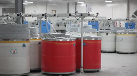 Spinning  machine collect cotton threads Stock Footage 32401636