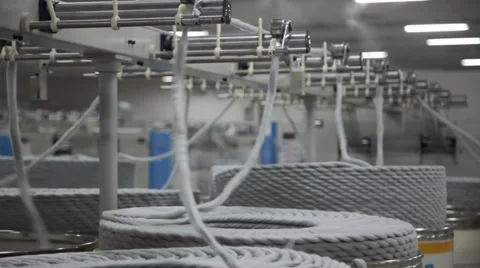 Spinning  machine collect cotton threads Stock Footage 32401724