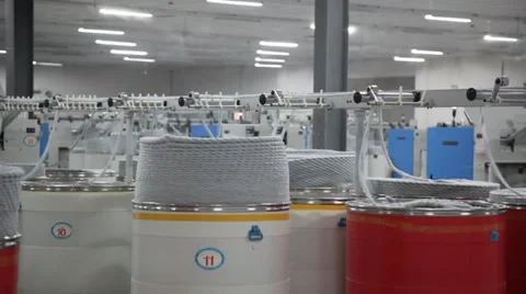 Spinning  machine collect cotton threads Stock Footage 32401746