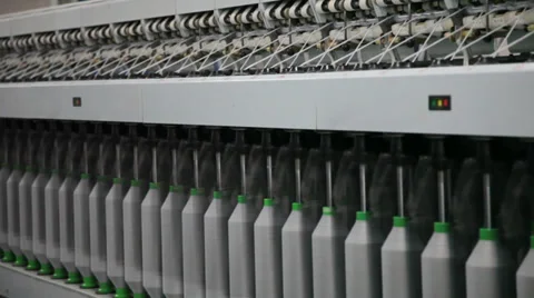 Spinning  machine collect cotton threads Stock Footage 32402201