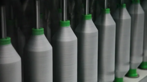 Spinning  machine collect cotton threads Stock Footage 32402372