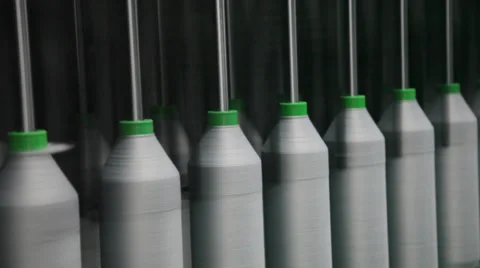 Spinning  machine collect cotton threads Stock Footage 32402574