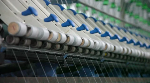 Spinning  machine collect cotton threads Stock Footage 32402640
