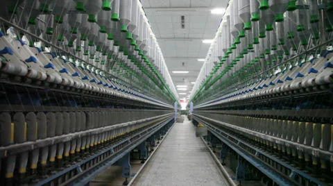 Spinning  machine collect cotton threads Stock Footage 32402692