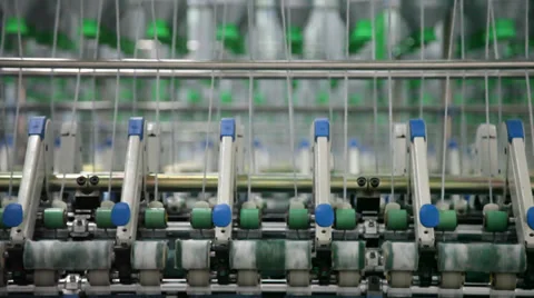 Spinning  machine collect cotton threads Stock Footage 32402753