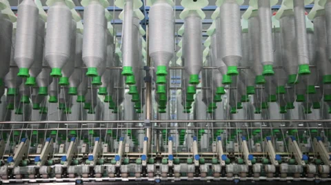 Spinning  machine collect cotton threads Stock Footage 32403815
