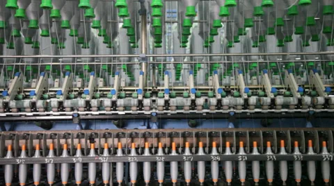 Spinning  machine collect cotton threads Stock Footage 32404121