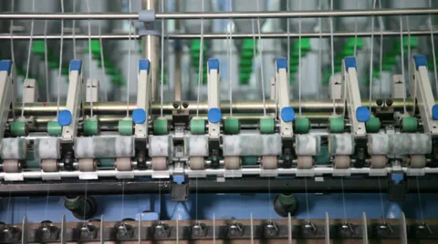 Spinning  machine collect cotton threads Stock Footage 32404402