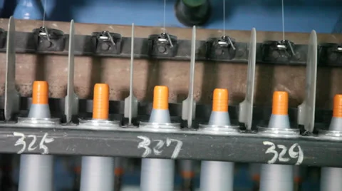 Spinning  machine collect cotton threads Stock Footage 32404814