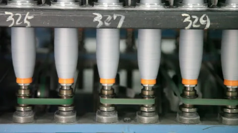 Spinning  machine collect cotton threads Stock Footage 32405102