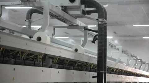 Spinning  machine collect cotton threads Stock Footage 32405117