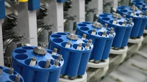 Spinning  machine collect cotton threads Stock Footage 32405367