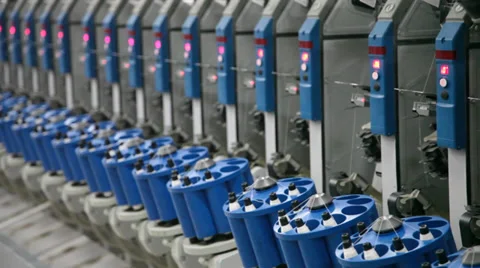 Spinning  machine collect cotton threads Stock Footage 32405382