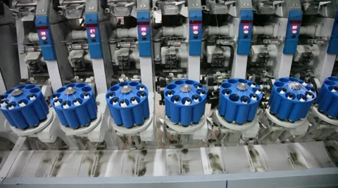 Spinning  machine collect cotton threads Stock Footage 32405408