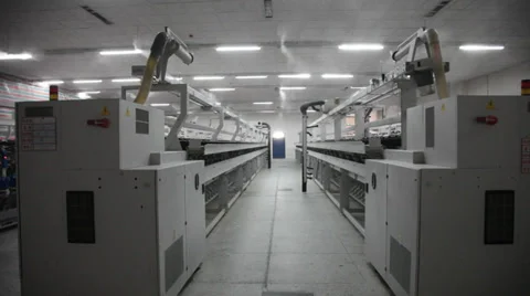 Spinning  machine collect cotton threads Stock Footage 32405486