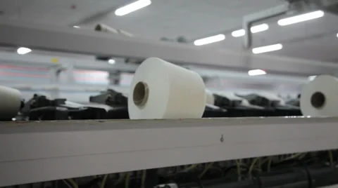 Spinning  machine collect cotton threads Stock Footage 32405503