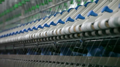 Spinning  machine collect cotton threads Stock Footage 32409608