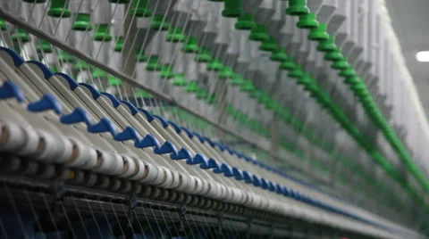 Spinning  machine collect cotton threads Stock Footage 32410716