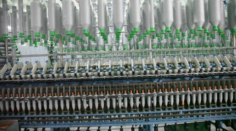Spinning  machine collect cotton threads Stock Footage 32411109