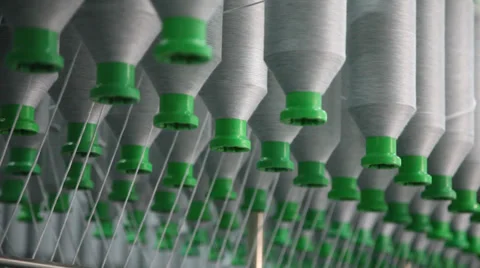 Spinning  machine collect cotton threads Stock Footage 32423013