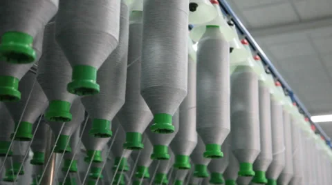 Spinning  machine collect cotton threads Stock Footage 32423148