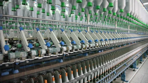 Spinning  machine collect cotton threads Stock Footage 32423156