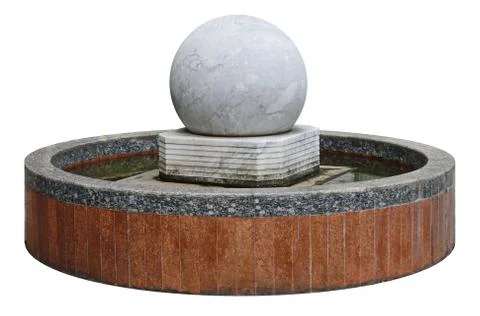 Spinning marble ball on the circle pool. isolated on white background. Stock Photos