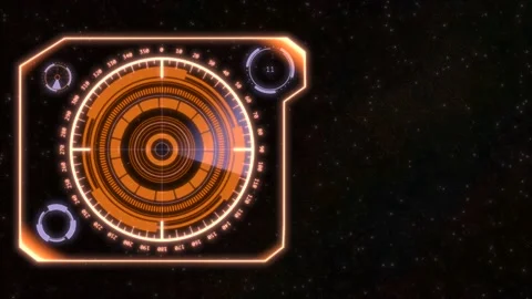Spinning mechanisms within a frame on a night sky background. Video stock 131167912