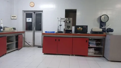 Spinning mill -quality control Dept. Stock Footage 123223608