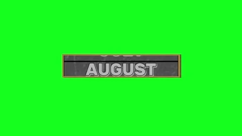 Spinning Month Wheel Roulette Animation Ending on October on Green Screen Stock Footage 345451782