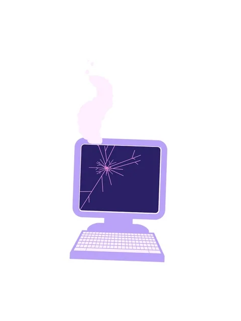 Spinning motion animation of broken computer graphic vector illustration icon Stock Footage 324227848