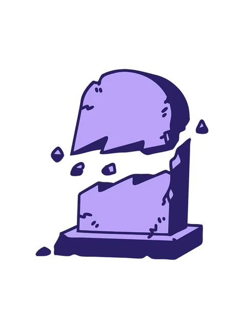 Spinning motion animation of  a broken grave stone cartoon Stock Footage 324121180