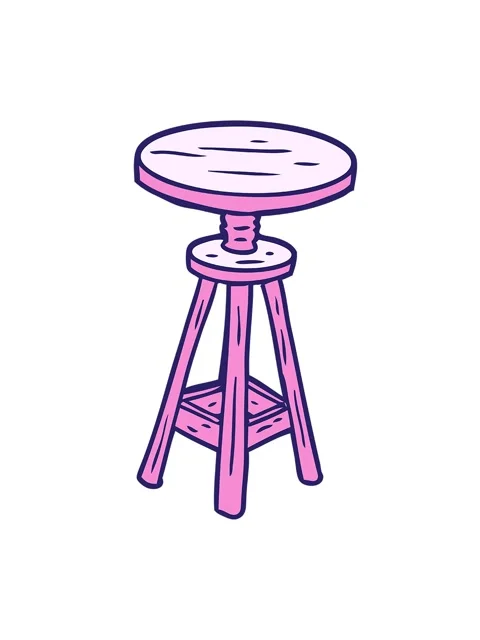 Spinning motion animation of cartoon adjustable artist stool Stock Footage 324044720