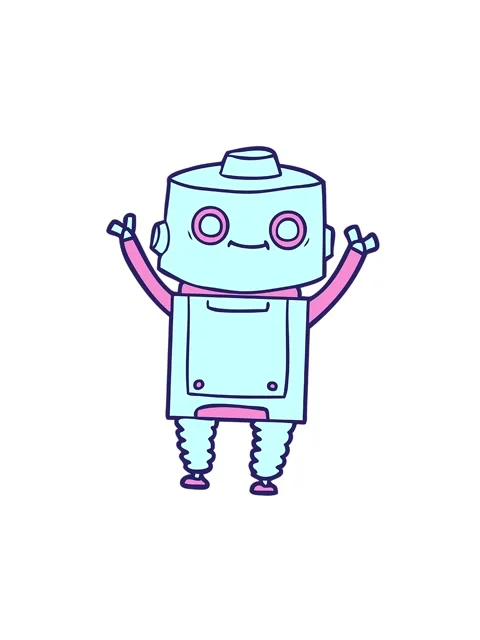 Spinning motion animation of a cartoon android Stock Footage 324299014
