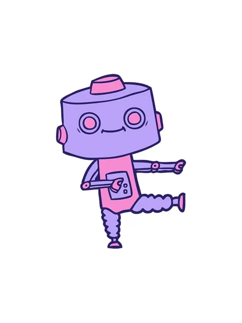 Spinning motion animation of cartoon android character Stock Footage 324330870