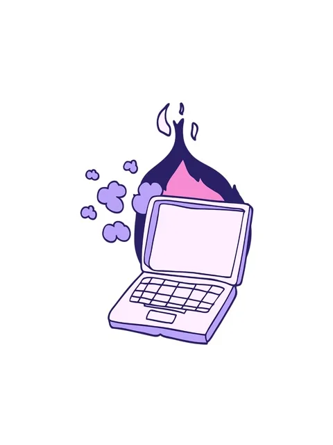 Spinning motion animation of cartoon broken laptop computer Stock Footage 324070138